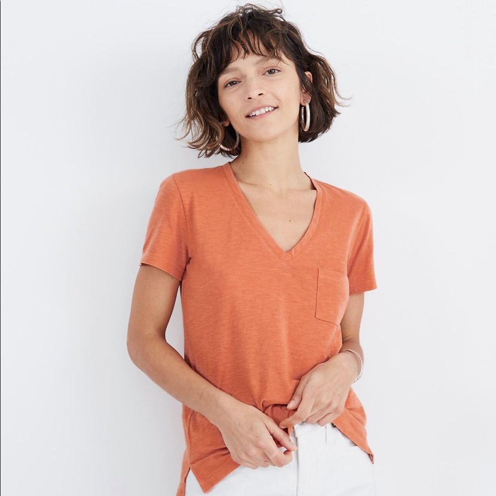 Whisper Cotton V-Neck Pocket Tee
